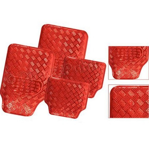 Pirosszőnyeg-4 - Piros gumiszőnyeg szett 4db-os